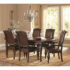 New long 12 seater rustic timber dining table set farmhouse. Steve Silver Antoinette Ay200t 4x600s 2x600a 7 Piece Traditional Dining Table Chair Set Dunk Bright Furniture Dining 7 Or More Piece Sets