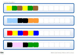 Continue The Maths Cube Patterns 3 Colour Unifix Cube Activities Math Patterns Math
