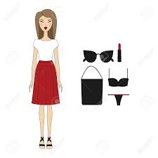 Maybe you would like to learn more about one of these? Young Woman In Fashionable Clothes Girl In Dress Casual Wear Royalty Free Cliparts Vectors And Stock Illustration Image 67809417