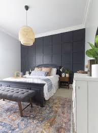 Black And White Mid Century Modern Rug Bedroom Black Grid Accent Wall Mid Century Modern Bedroom Vintage Rug Ikea Basket Light Bud Contemporary Bedroom Mid Century Modern Bedroom Remodel Bedroom