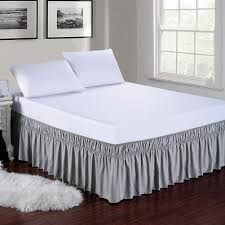 With the incredible light grey bed skirt solid bliss sateen, your bed will look like new. Wrap Around Bed Skirt Easy Fit Elastic 3 Fabric Sides Cotton Light Grey Solid Ebay