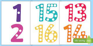 How to work out games with large numbers cards? Counting Spots Display Numbers 1 20 Printable Numbers 1 20