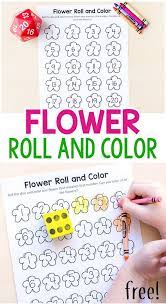 Flower Roll And Color Activity Spring Math Activities Spring Kindergarten Activities Spring Math