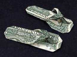 Sandals Money Origami Art Dollar Bill Cash Slippers Thongs Etsy In 2021 Money Origami Dollar Bill Origami Folding Money