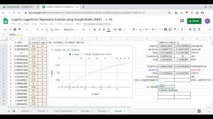 Logistic Logarithmic Regression Analysis Using Google Sheet Linest Youtube