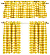 lemon yellow white gingham kitchen