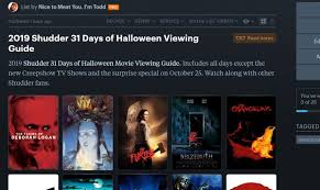 Listing and reviewing everything i watch on shudder, starting in 2019. 2019 Shudder 31 Days Of Halloween Viewing Guide Social Watching Fun Movies Movies Movies