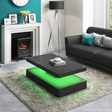 The golden leaf round coffee table represents a blend of modern style and superior craftsmanship. High Gloss Grey Coffee Table With Led Lighting Tiffany Range Furniture123
