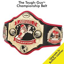 A fantasy football championship belt could be produced with your own fantasy football league name, you can even add removable name plates on your custom fantasy football championship belt fully customized belts. Championship Belts Bruno S
