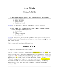 Alcoholics anonymous gave the one millionth copy of the big book to who: Trivia Pdf Alcoholics Anonymous Bill W