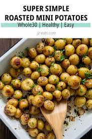 Simple Roasted Mini Potatoes Roasted Mini Potatoes Mini Potatoes Baby Potato Recipes Roasted