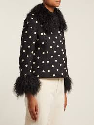 Black And White Polka Dot Fur Coat Dorthe Polka Dot Wool Jacket Saks Potts Matchesfashion Com Uk Wool Jacket Jackets Saks
