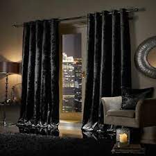 The cheapest offer starts at £10. Black Plush Crushed Velour Faux Velvet Pencil Pleat Eyelet Ring Top Curtains Ebay