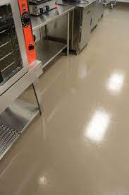 How to clean epoxy kitchen floors. Urethane Cement Epoxy On Commercial Restaurant Easy To Clean Kitchen Floor Westcoat Com Kitchen Organization Diy Kitchen Flooring Restaurant Kitchen