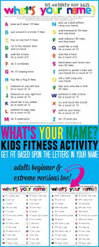 Spell Your Name Workout What S Your Name Fitness Activity Printable For Kids Exercise For Kids Spell Your Name Workout Activities For Kids