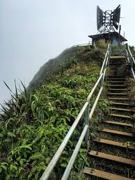 At some points, the stairs are almost vertical, clinging to the side of the steep mountain. Stairway To Heaven Hawaii Hike The Epic Haiku Stairs Oahu Trail