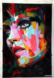 Abstract Portrait Woman S Face Palette Knife Textured Oil Painting 24x36 Handpainted Francoise Nielly F1 Abstract Portrait Painting Abstract Portrait Art