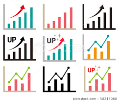 icon line up graph line graph stock chart stock