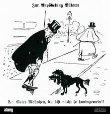 Deutsch: Karikatur aus dem Witzblatt Kladderadatsch (Berlin), Jg. 70. Nr.  43 (27. Oktober 1907), S. 170: Zur Anpöbelung Bülows B.: Gutes Mohrchen,  d u bist n i c h t so