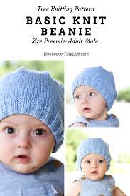 Basic Knit Baby Beanie Free Knitting Pattern Hooked On Tilly In 2021 Knitted Baby Beanies Baby Hats Knitting Free Baby Hat Knitting Patterns Free