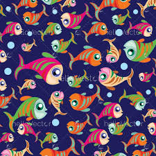 Fish Background Vector Cute Colorful Fishes On Blue Background Illustration Download Graphics Vectors Fish Background Blue Backgrounds Colorful Fish