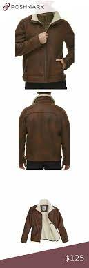 New Rainforest Men S Faux Shearling Lined Leather Hipster Bomber Jacket Shearling Sherling Jacket