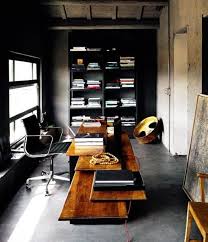 The beautiful contemporary consol provides storage space, allowing the desk to stay simple, opening up the room. 75 Small Home Office Ideas For Men Masculine Interior Designs
