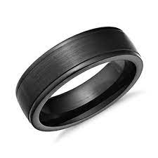 Brushed And Polished Comfort Fit Wedding Ring In Classic Gray Tungsten Carbide 6mm Blue Nile Black Wedding Rings Mens Wedding Rings Wedding Rings Unique