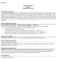 It does not matter if you were employed or selfemployed for the writing of a good cv. Builder Cv Example Cover Letter And Cv Examples