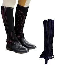 Dublin Easy Care Contrast Stitch Synthetic Half Chaps