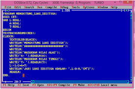 Menghitung luas segitiga free pascal. Menghitung Luas Segitiga Luas Lingkaran Dan Volume Balok Menggunakan Turbo Pascal Iray S Blog