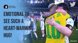 Neymar da silva santos júnior;) немесе қысқаша неймар (порт. Nothing But Respect Heartwarming Hug Between An Emotional Neymar And Messi Goes Viral Trending News The Indian Express