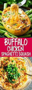 Buffalo Chicken Spaghetti Squash Bowls Peas And Crayons Recipe Spaghetti Squash Recipes Chicken Buffalo Chicken Spaghetti Squash Chicken Spaghetti Squash