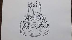Collection of birthday cake drawing (41) birthday cake drawing draw a realistic cake How To Draw A Birthday Cake Step By Step Youtube