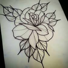 Image Result For Flash Art Flower Outline Traditional Rose Tattoos Traditional Tattoo Flowers Rose Tattoo Design