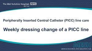 A picc line is first placed by a health care provider into a large peripheral arm vein and is guided up into a larger vein towards your heart. Weekly Dressing Change Of A Picc Line Youtube