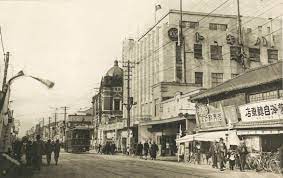 1939年 昭和14年 頃の電車通りと大分 トキハ百貨店 回想法に役立つ大分風景 風景 古写真 昭和 病院