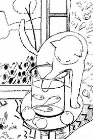 Matisse Le Chat Et Les Poissons Famous Art Coloring Henri Matisse Art