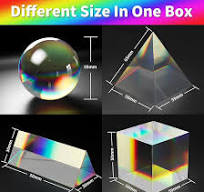 Amazon.com: Paquete de 4 prismas de fotografía de cristal óptico K9,  mejorado, incluye bola de 2.165 in, cubo de 1.969 in, prisma triangular y  ...