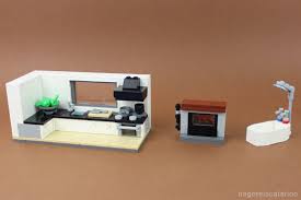 Baue mit dem bunten lego® classic set „kreative bauideen mit steinen eine klassische dampfeisenbahn, ein gemütliches haus, ein cooles keyboard. Lego Bauanleitung Modulare Kuche Badewanne Und Kamin Zusammengebaut