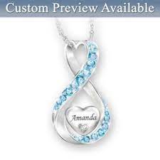 Daughter Name Engraved Birthstone And Diamond Necklace In 2021 Infinity Pendant Personalized Pendant Necklace Necklace