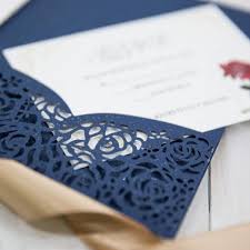 The perforated rsvp postcard is featured on the bottom third of every design and is printed with your return address for free! Card Invitation Wedding With Rsvp Cards Envelopes Tri Folding Pocket Style Navy Blue Elegant Universal Invitations Sample Of Wedding Invitation Card Send And Seal Wedding Invitations From Valuetop 1 74 Dhgate Com