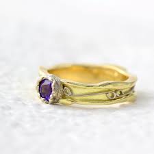 Browse purple amethyst engagement rings from gemvara. 18 Carat Solid Yellow And White Gold Amethyst Engagement Ring Rustic