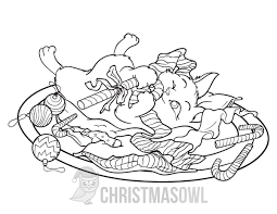 Cute cat christmas tree coloring page. Free Christmas Cat Coloring Page