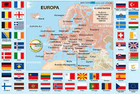 Gestalten sie ihre individuelle flagge. Karte Von Flaggen Europa Themenkarte In 48 Lander Welt Atlas De