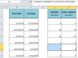Using the datedif function, we can do a variety of calculations. Excel Formula Get Months Between Dates