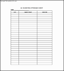 Alcoholics Anonymous Attendance Form Luxury Aa Meeting Sheet Template Updrill Resignation Letters Resignation Letter Sample Attendance Sheet