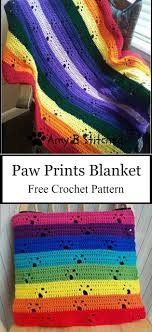 This crochet blanket pattern was inspired by the arm knitting video that has been doing the rounds on the. Paw Prints Afghan Blanket Free Crochet Pattern Quick Crochet Blanket Crochet Patterns Free Blanket Paw Crochet