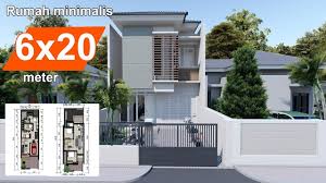 Desain rumah type 60 model minimalis, sederhana, modern terbaru Rumah Minimalis 6 X 20 Meter Youtube