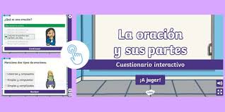 Free Nuevo Cuestionario Interactivo Partes De La Oracion